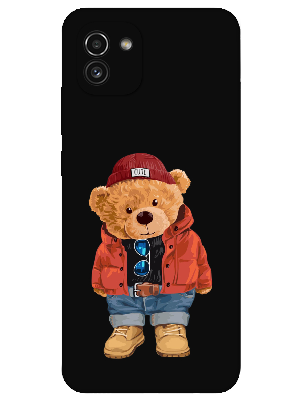 Samsung%20A03%20Teddy%20Bear%20Siyah%20Telefon%20Kılıfı