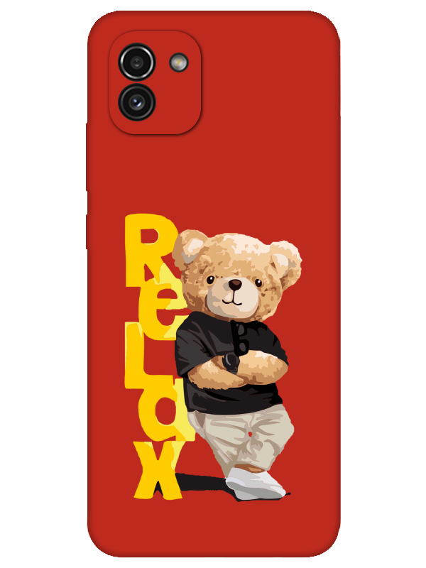 Samsung%20A03%20Teddy%20Bear%20Relax%20Kırmızı%20Telefon%20Kılıfı