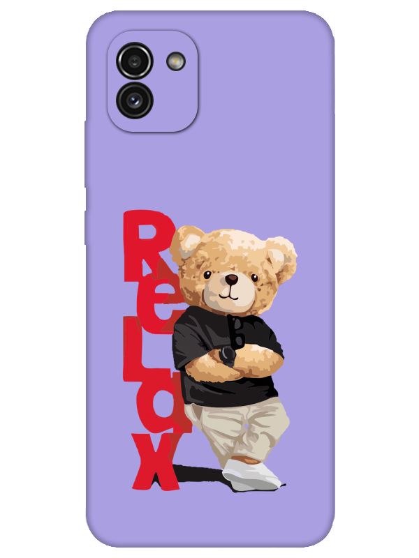 Samsung%20A03%20Teddy%20Bear%20Relax%20Lila%20Telefon%20Kılıfı