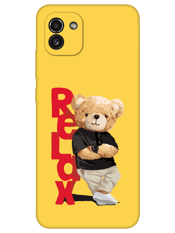 Samsung%20A03%20Teddy%20Bear%20Relax%20Sarı%20Telefon%20Kılıfı