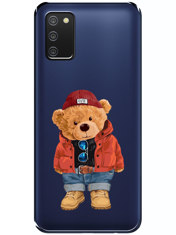 Samsung%20A03s%20Teddy%20Bear%20Şeffaf%20Telefon%20Kılıfı