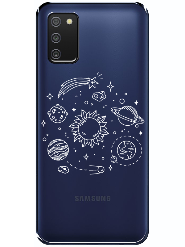 Samsung%20A03s%20Gezegen%20Şeffaf%20Telefon%20Kılıfı