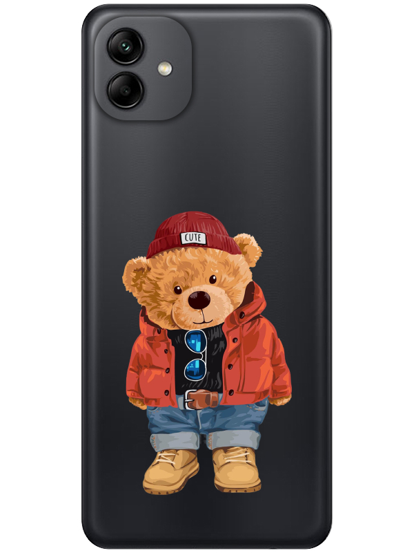 Samsung%20A04%20Teddy%20Bear%20Şeffaf%20Telefon%20Kılıfı