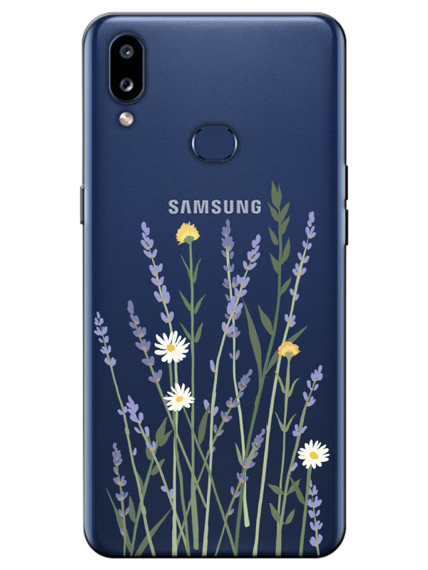 Samsung%20A10s%20Lavanta%20Desenli%20Şeffaf%20Telefon%20Kılıfı