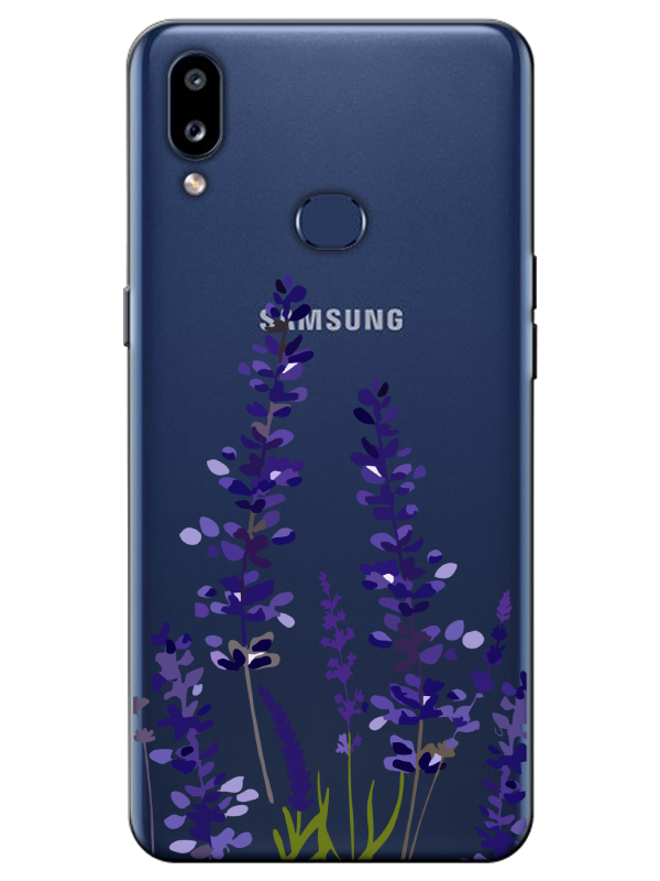 Samsung%20A10s%20Lavanta%20Desenli%20Şeffaf%20Telefon%20Kılıfı