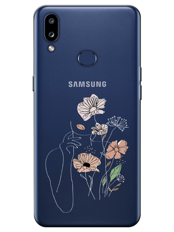 Samsung%20A10s%20Kadın%20Çiçek%20Şeffaf%20Telefon%20Kılıfı