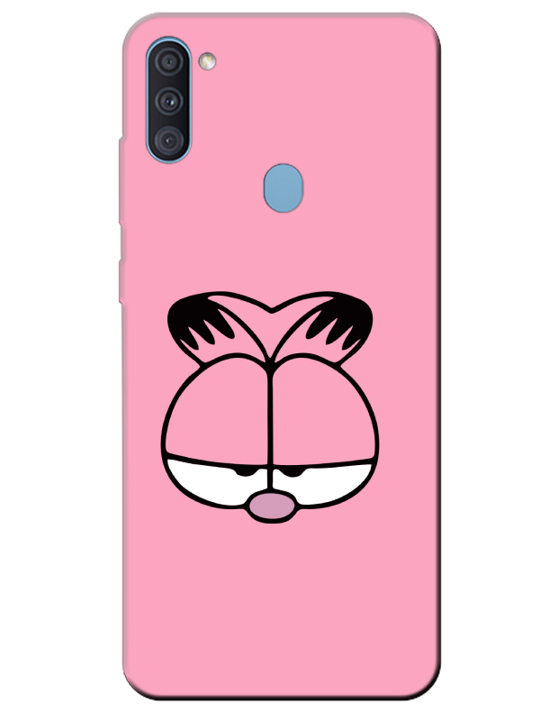 Samsung%20A11%20Garfield%20Pembe%20Telefon%20Kılıfı