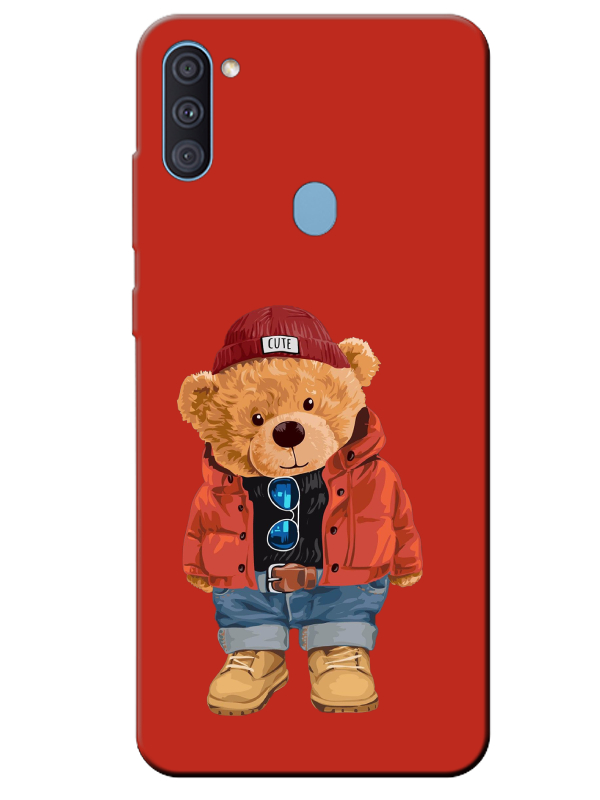 Samsung%20A11%20Teddy%20Bear%20Kırmızı%20Telefon%20Kılıfı