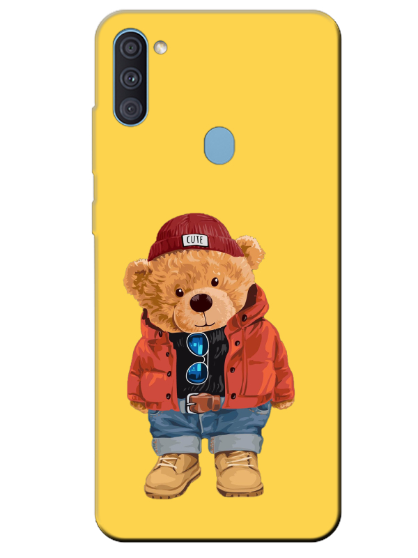 Samsung%20A11%20Teddy%20Bear%20Sarı%20Telefon%20Kılıfı