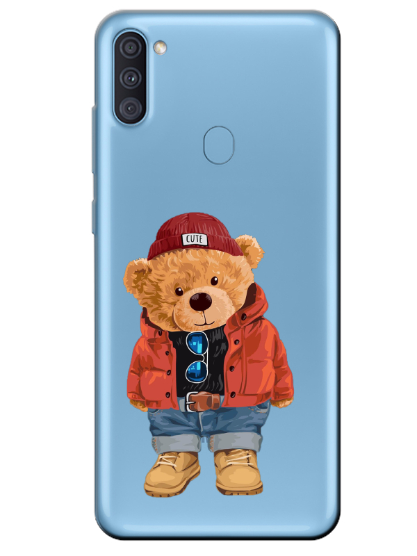 Samsung%20A11%20Teddy%20Bear%20Şeffaf%20Telefon%20Kılıfı