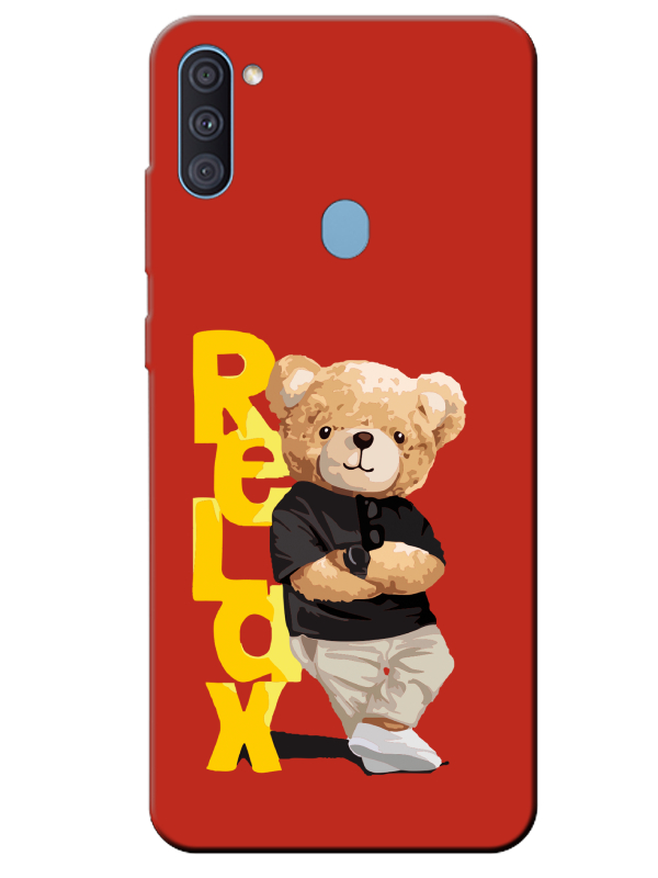 Samsung%20A11%20Teddy%20Bear%20Relax%20Kırmızı%20Telefon%20Kılıfı