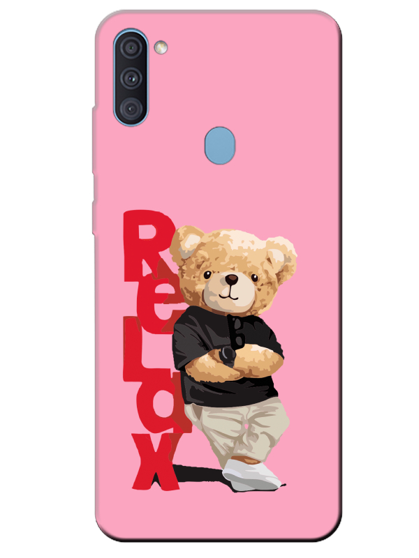 Samsung%20A11%20Teddy%20Bear%20Relax%20Pembe%20Telefon%20Kılıfı