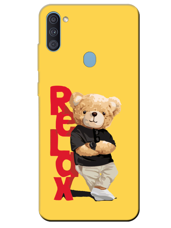 Samsung%20A11%20Teddy%20Bear%20Relax%20Sarı%20Telefon%20Kılıfı