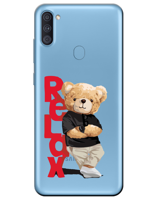 Samsung%20A11%20Teddy%20Bear%20Relax%20Şeffaf%20Telefon%20Kılıfı