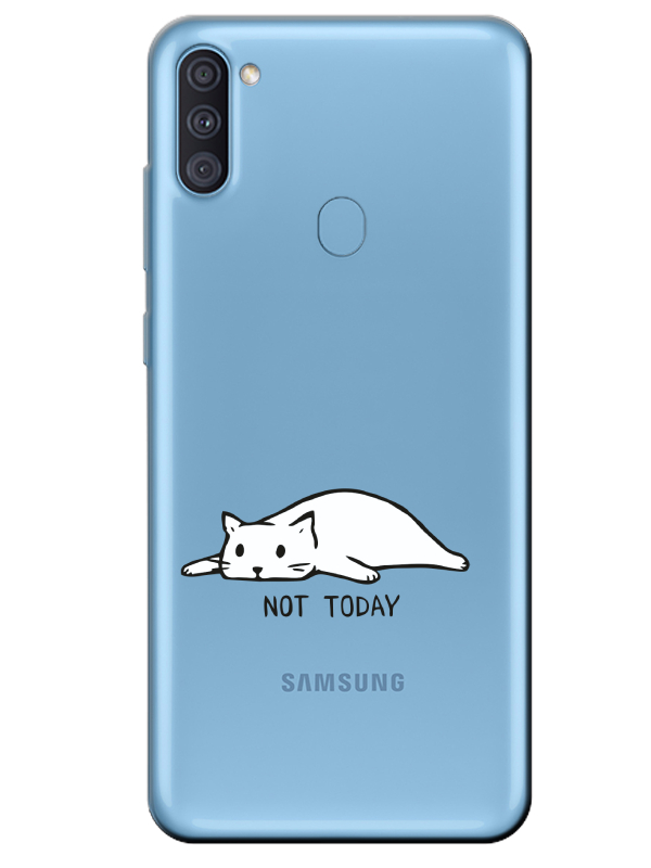 Samsung%20A11%20Not%20Today%20Kedi%20Şeffaf%20Telefon%20Kılıfı