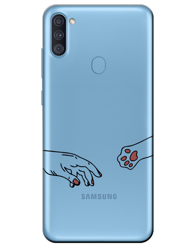 Samsung%20A11%20Hand%20And%20Paw%20Şeffaf%20Telefon%20Kılıfı