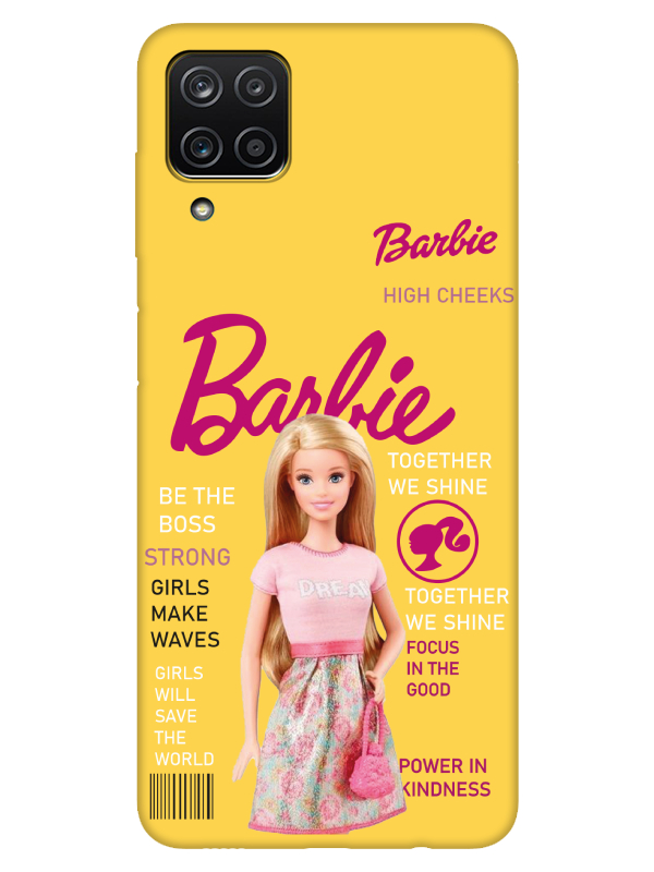 Samsung%20A12%20Barbie%20Sarı%20Telefon%20Kılıfı