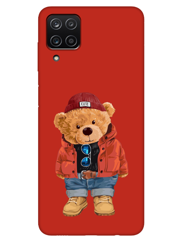 Samsung%20A12%20Teddy%20Bear%20Kırmızı%20Telefon%20Kılıfı