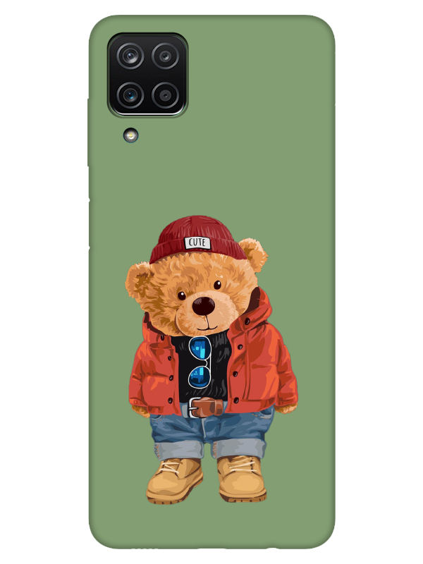 Samsung%20A12%20Teddy%20Bear%20Yeşil%20Telefon%20Kılıfı