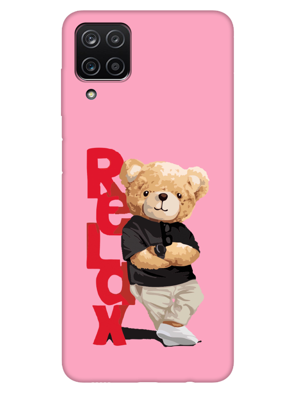 Samsung%20A12%20Teddy%20Bear%20Relax%20Pembe%20Telefon%20Kılıfı