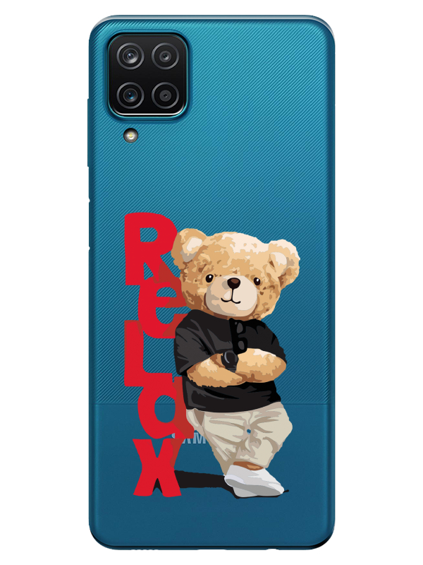 Samsung%20A12%20Teddy%20Bear%20Relax%20Şeffaf%20Telefon%20Kılıfı