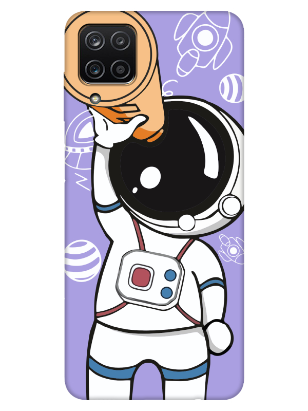 Samsung%20A12%20Astronot%20Lila%20Telefon%20Kılıfı