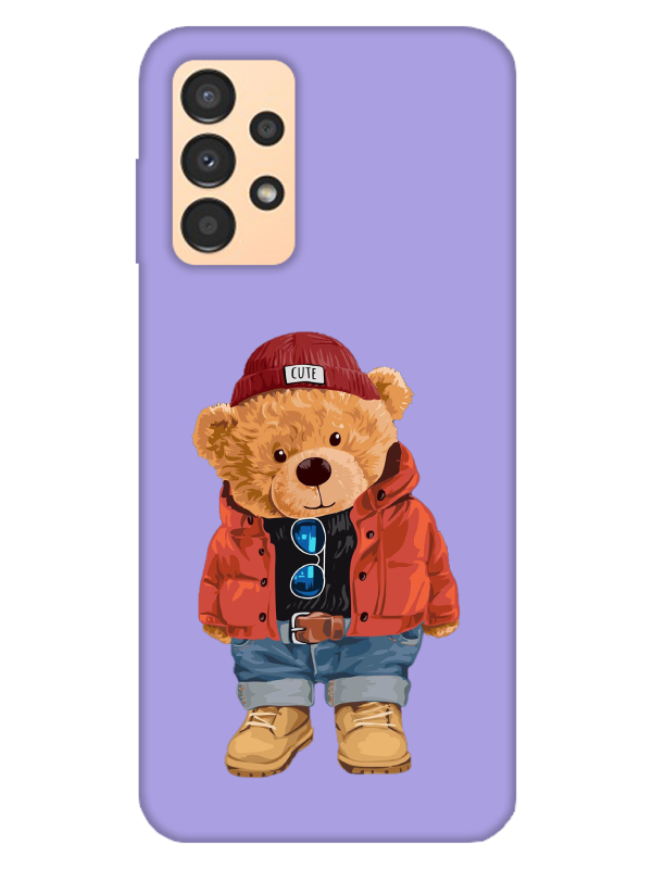 Samsung%20A13%20Teddy%20Bear%20Lila%20Telefon%20Kılıfı