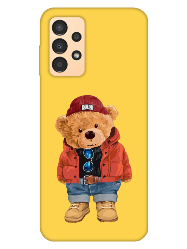 Samsung%20A13%20Teddy%20Bear%20Sarı%20Telefon%20Kılıfı