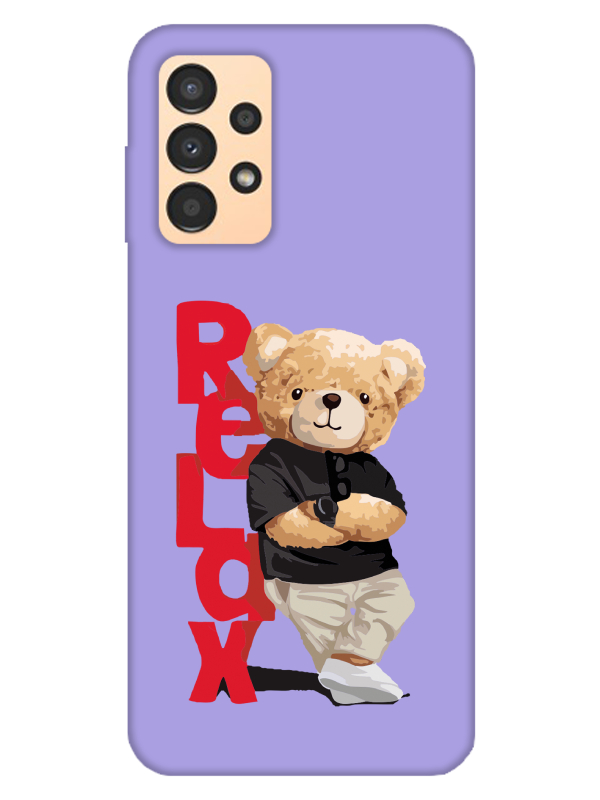 Samsung%20A13%20Teddy%20Bear%20Relax%20Lila%20Telefon%20Kılıfı