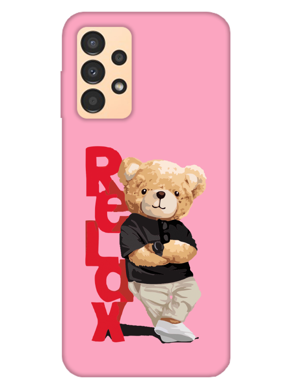 Samsung%20A13%20Teddy%20Bear%20Relax%20Pembe%20Telefon%20Kılıfı