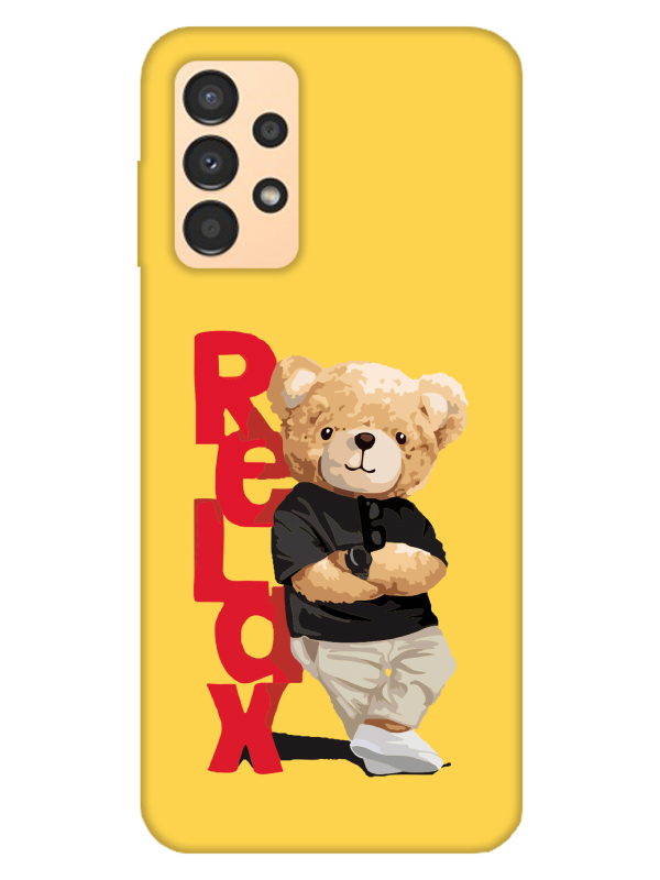 Samsung%20A13%20Teddy%20Bear%20Relax%20Sarı%20Telefon%20Kılıfı