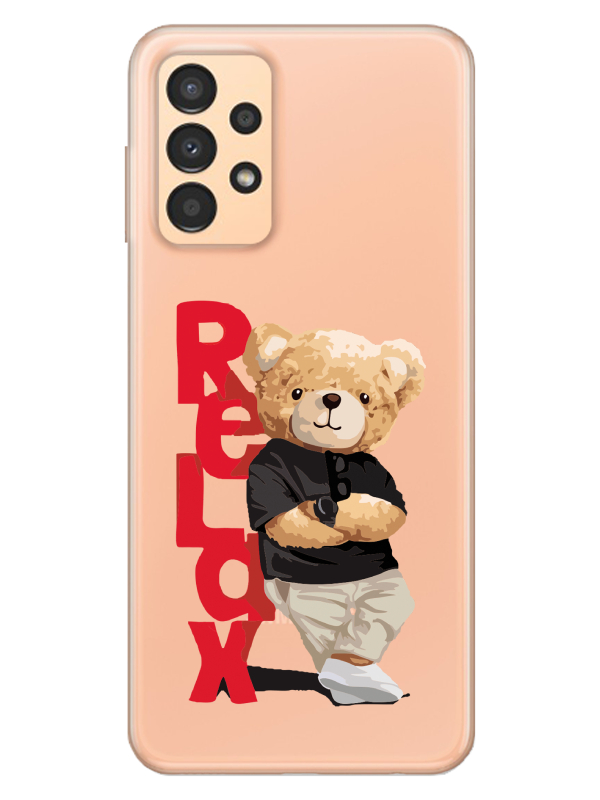 Samsung%20A13%20Teddy%20Bear%20Relax%20Şeffaf%20Telefon%20Kılıfı