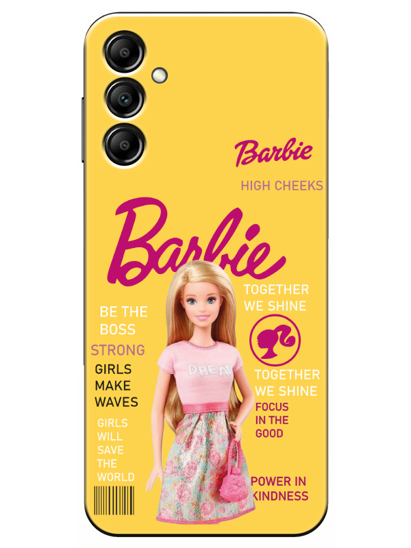 Samsung%20A14%20Barbie%20Sarı%20Telefon%20Kılıfı