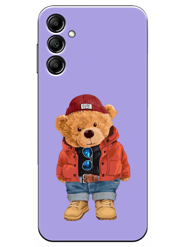 Samsung%20A14%20Teddy%20Bear%20Lila%20Telefon%20Kılıfı