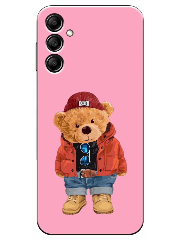 Samsung%20A14%20Teddy%20Bear%20Pembe%20Telefon%20Kılıfı