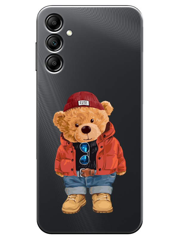 Samsung%20A14%20Teddy%20Bear%20Şeffaf%20Telefon%20Kılıfı