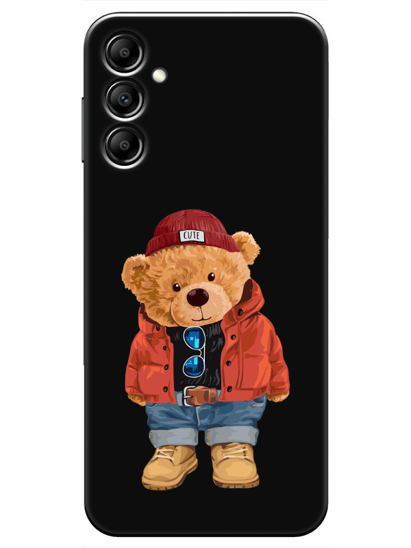 Samsung%20A14%20Teddy%20Bear%20Siyah%20Telefon%20Kılıfı