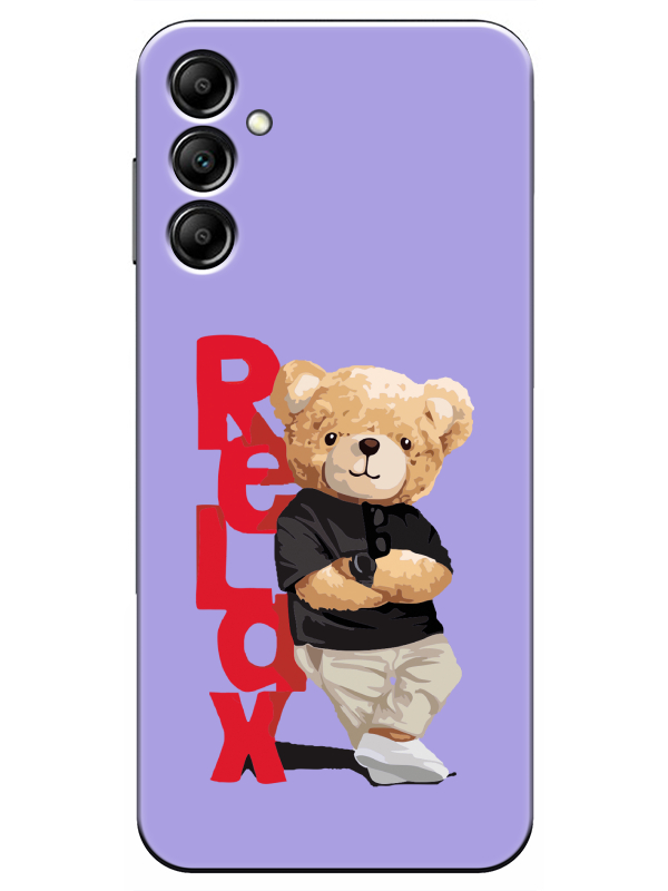 Samsung%20A14%20Teddy%20Bear%20Relax%20Lila%20Telefon%20Kılıfı