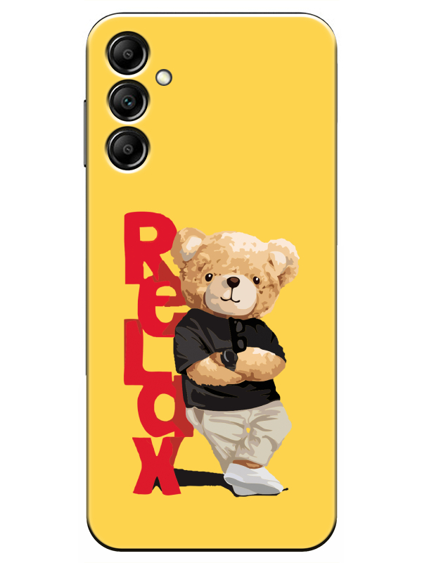 Samsung%20A14%20Teddy%20Bear%20Relax%20Sarı%20Telefon%20Kılıfı