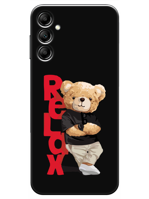 Samsung%20A14%20Teddy%20Bear%20Relax%20Siyah%20Telefon%20Kılıfı