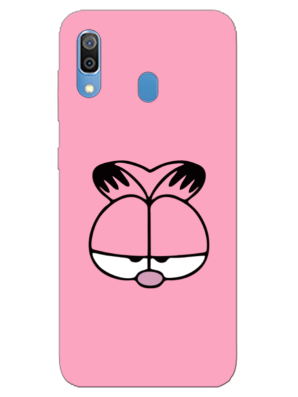 Samsung%20A20%20Garfield%20Pembe%20Telefon%20Kılıfı