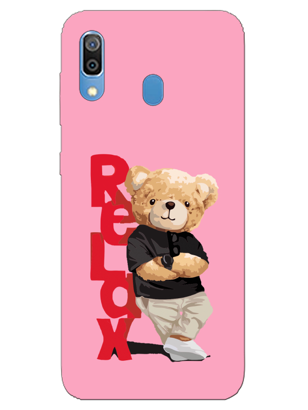 Samsung%20A20%20Teddy%20Bear%20Relax%20Pembe%20Telefon%20Kılıfı