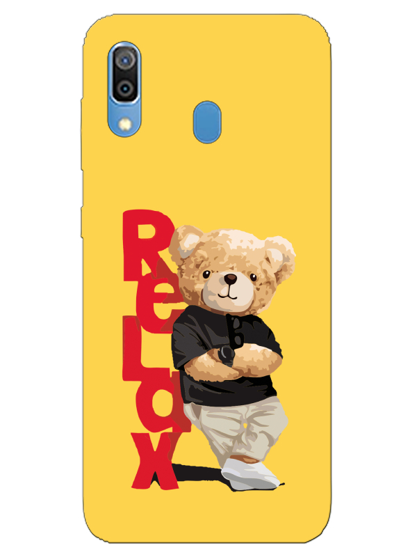 Samsung%20A20%20Teddy%20Bear%20Relax%20Sarı%20Telefon%20Kılıfı