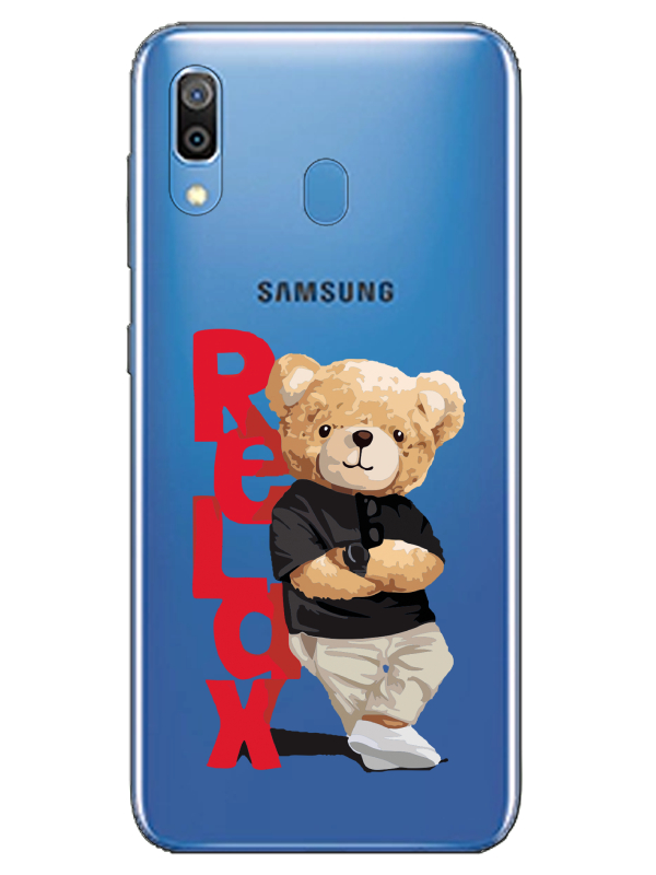 Samsung%20A20%20Teddy%20Bear%20Relax%20Şeffaf%20Telefon%20Kılıfı