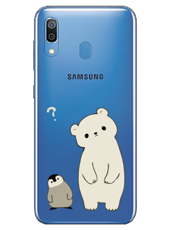 Samsung%20A20%20Penguen%20Ve%20Ayıcık%20Şeffaf%20Telefon%20Kılıfı