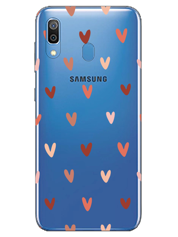 Samsung%20A20%20Kalp%20Desen%20Şeffaf%20Telefon%20Kılıfı