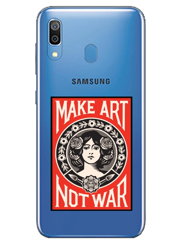 Samsung%20A20%20Make%20Art%20Not%20War%20Şeffaf%20Telefon%20Kılıfı