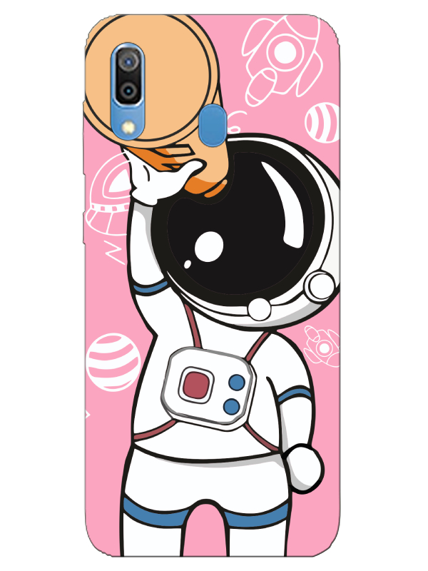 Samsung%20A20%20Astronot%20Pembe%20Telefon%20Kılıfı