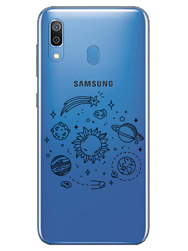 Samsung%20A20%20Gezegen%20Şeffaf%20Telefon%20Kılıfı