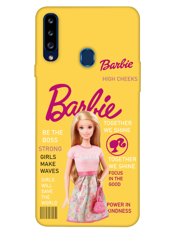 Samsung%20A20s%20Barbie%20Sarı%20Telefon%20Kılıfı